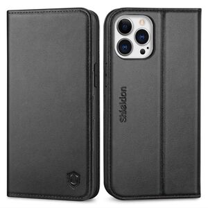 SHIELDON Case for iPhone 13 Pro Max 5G, Genuine Leather Wallet Case